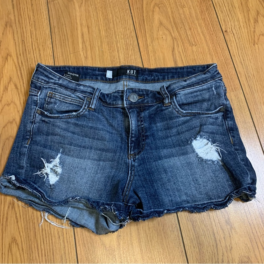 Kut from the Kloth Blue Distressed Jean Shorts